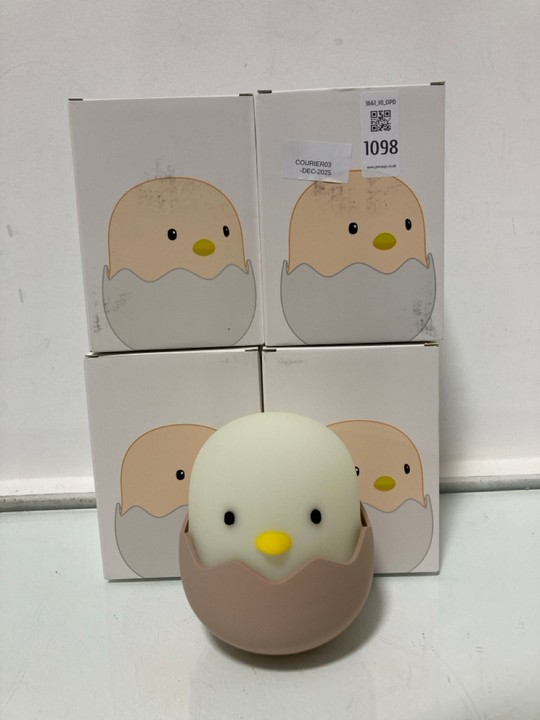 Lot 1098  
            Marchington SR10 - Parcel Delivery Only 

                
4 X EGGSHELL EMOTION LAMP/NIGHT LIGHTS: LOCATION - DR11