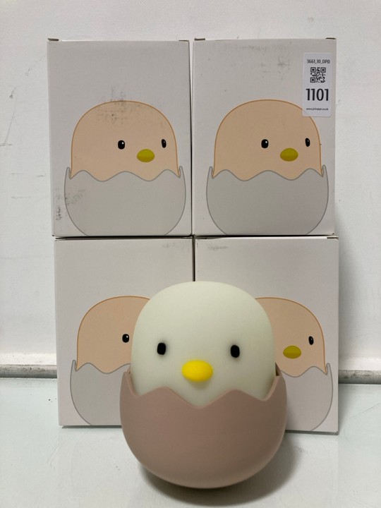Lot 1101  
            Marchington SR10 - Parcel Delivery Only 

                
4 X EGGSHELL EMOTION LAMP/NIGHT LIGHTS: LOCATION - DR11