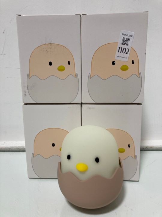 Lot 1102  
            Marchington SR10 - Parcel Delivery Only 

                
4 X EGGSHELL EMOTION LAMP/NIGHT LIGHTS: LOCATION - DR11