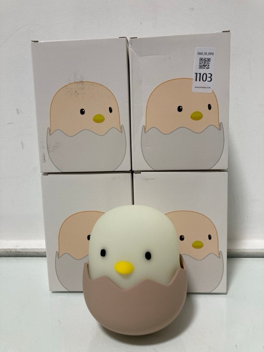Lot 1103  
            Marchington SR10 - Parcel Delivery Only 

                
4 X EGGSHELL EMOTION LAMP/NIGHT LIGHTS: LOCATION - DR11