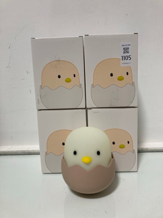 Lot 1105  
            Marchington SR10 - Parcel Delivery Only 

                
4 X EGGSHELL EMOTION LAMP/NIGHT LIGHTS: LOCATION - DR11