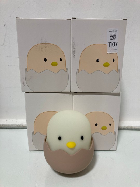 Lot 1107  
            Marchington SR10 - Parcel Delivery Only 

                
4 X EGGSHELL EMOTION LAMP/NIGHT LIGHTS: LOCATION - DR11