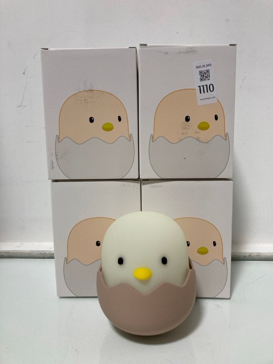 Lot 1110  
            Marchington SR10 - Parcel Delivery Only 

                
4 X EGGSHELL EMOTION LAMP/NIGHT LIGHTS: LOCATION - DR11