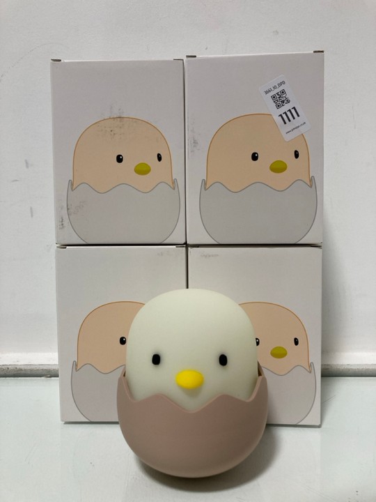 Lot 1111  
            Marchington SR10 - Parcel Delivery Only 

                
4 X EGGSHELL EMOTION LAMP/NIGHT LIGHTS: LOCATION - DR11