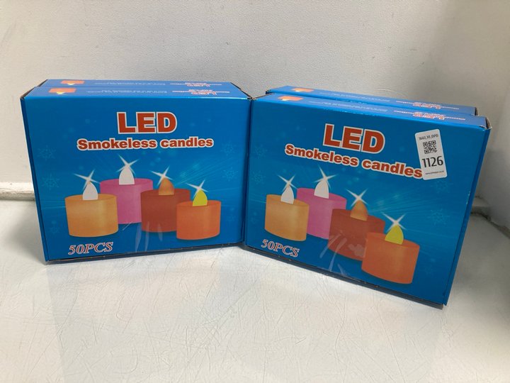 Lot 1126  
            Marchington SR10 - Parcel Delivery Only 

                
4 X 50PC SMOKELESS CANDLE SETS: LOCATION - DR12