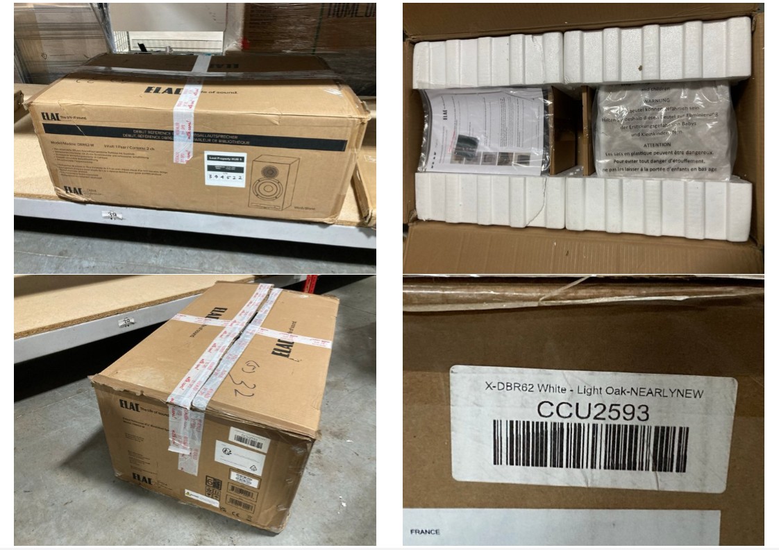 Lot 1147  
            Marchington SR10 - Parcel Delivery Only 

                
ELAC DEBUT REFERENCE BOOKSHELF SPEAKERS IN WHITE/LIGHT OAK - MODEL NO. X-DBR62 OR...