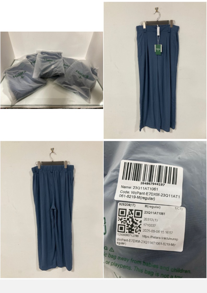 Lot 1156  
            Marchington SR10 - Parcel Delivery Only 

                
5 X HALARA FLEX HIGH-WAISTED WIDE-LEG WOMENS TROUSERS IN GRISAILLE - SIZE M COMBI...