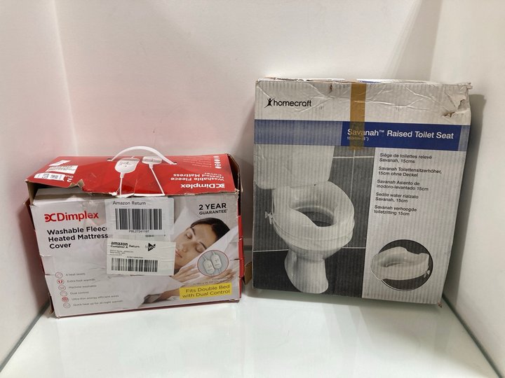 Lot 1173  
            Marchington SR10 - Parcel Delivery Only 

                
DIMPLEX WASHABLE FLEECE HEATED MATTRESS COVER TO INCLUDE HOMECRAFT SAVANAH RAISED...