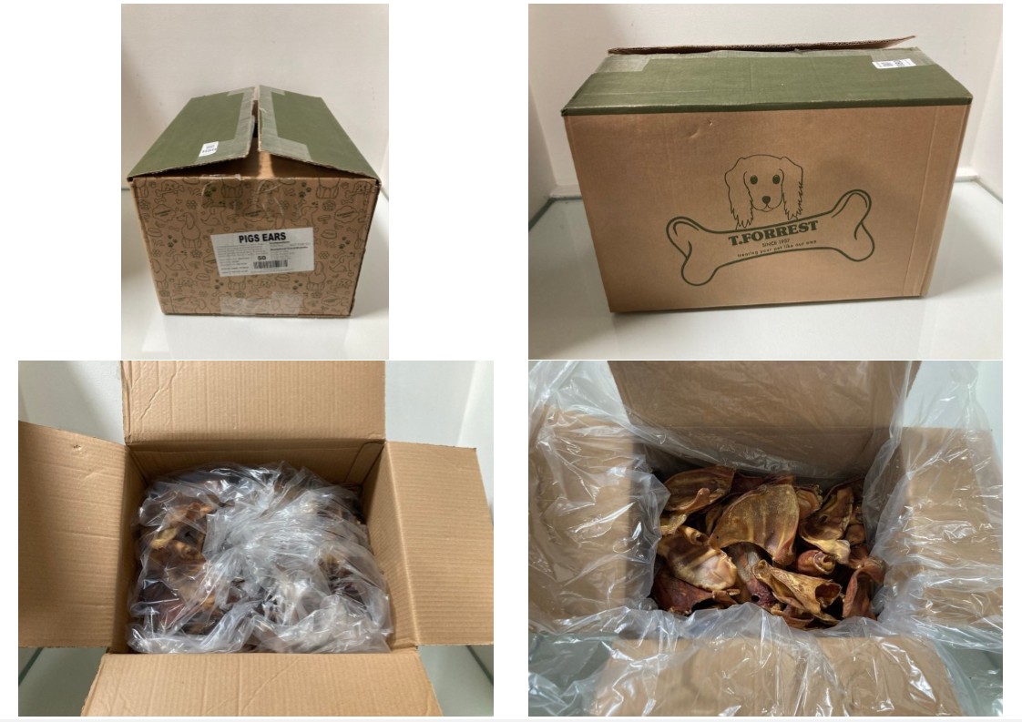 Lot 1180  
            Marchington SR10 - Parcel Delivery Only 

                
QTY OF PIGS EARS DOG TREATS - BBE 11/26: LOCATION - DR6