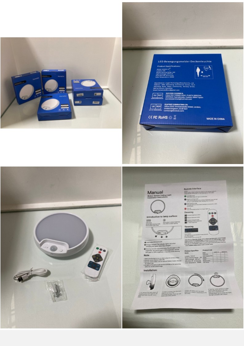 Lot 1184  
            Marchington SR10 - Parcel Delivery Only 

                
5 X HOMELIST LED MOTION SENSOR RECHARGEABLE CEILING LAMPS: LOCATION - DR5