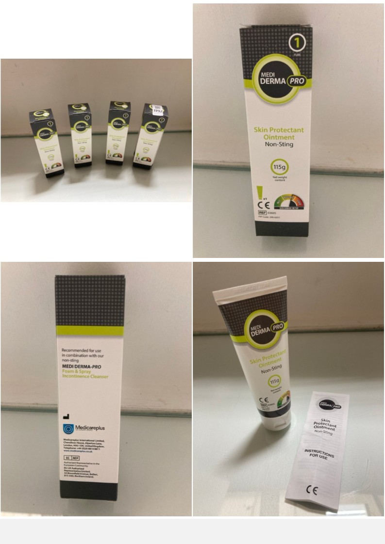 Lot 1192  
            Marchington SR10 - Parcel Delivery Only 

                
4 X BOTTLES OF MEDI DERMA PRO SKIN PROTECTANT NON-STING OINTMENT - EXP. DATE 25/0...