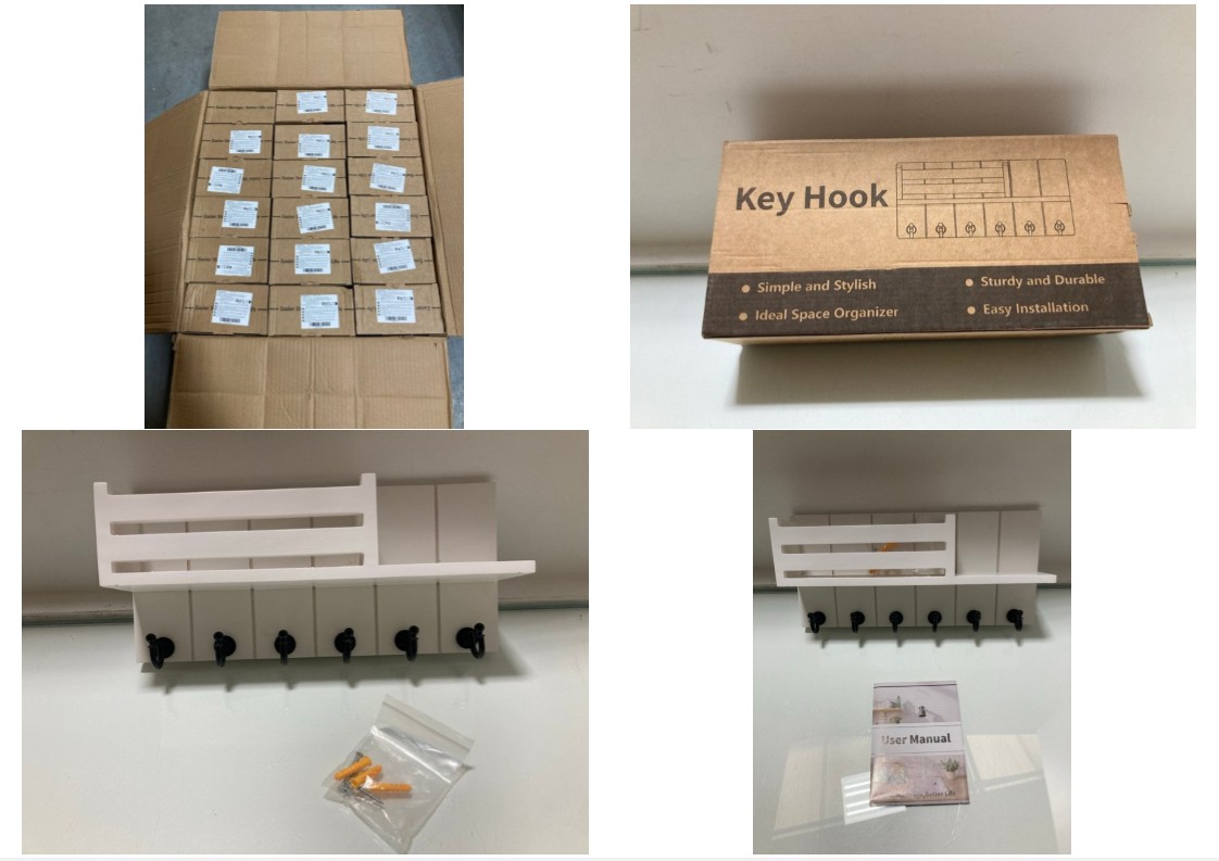 Lot 1199  
            Marchington SR10 - Parcel Delivery Only 

                
QTY OF WALL-HUNG PLASTIC KEY HOOKS IN WHITE: LOCATION - DR5