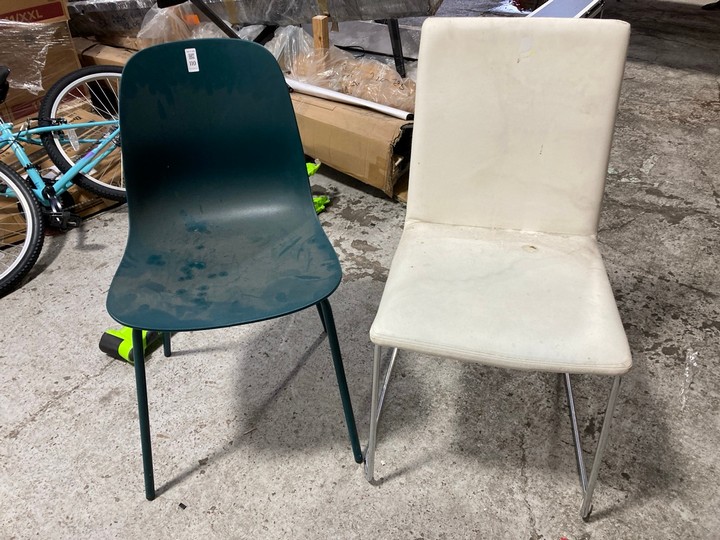 Lot 110  
            Marchington SR17 - Delivery or Collection 

                
KIRKBY WHITE FAUX LEATHER DINING CHAIR. W49 X D55 X H88 CM SEAT HEIGHT 46CM TO IN...