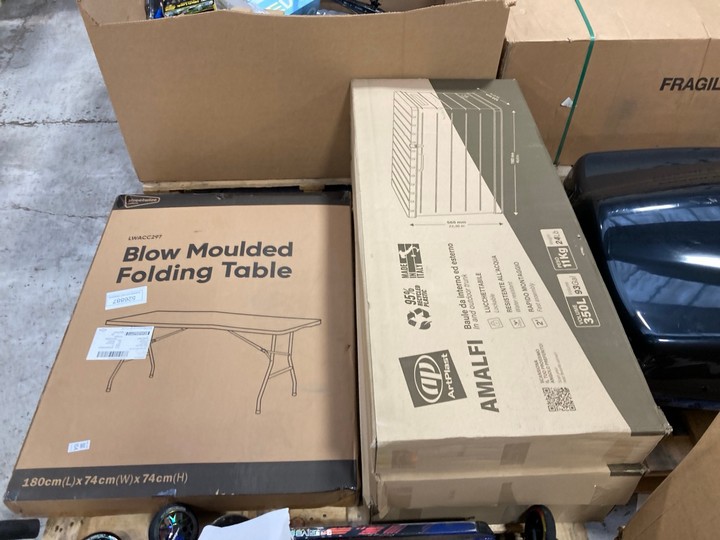 Lot 154  
            Marchington SR17 - Delivery or Collection 

                
PALLET OF ASSORTED ITEMS TO INCLUDE STREETWIZE BLOW MOULDED FOLDING TABLE: LOCATI... - Image 4