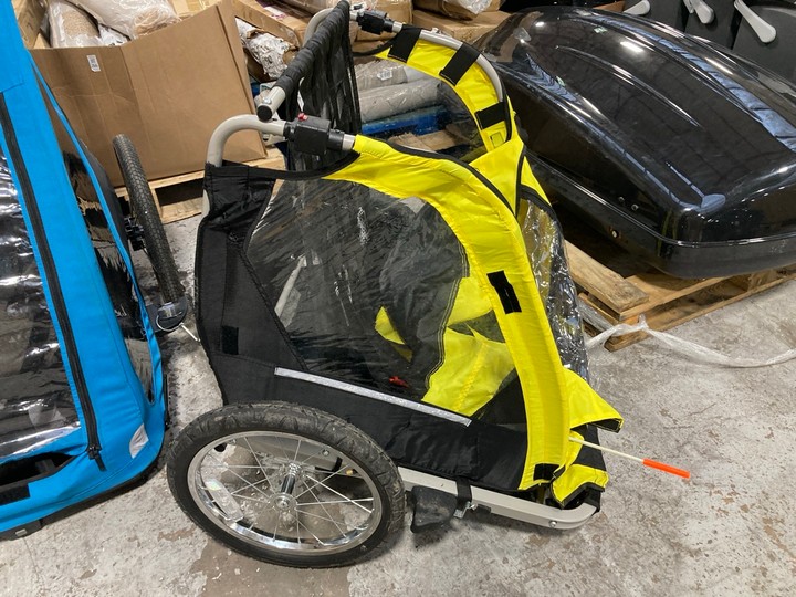 Lot 162  
            Marchington SR17 - Delivery or Collection 

                
DOUBLE BIKE TRAILER IN YELLOW: LOCATION - A4 - Image 2