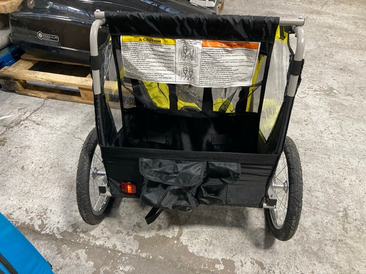 Lot 162  
            Marchington SR17 - Delivery or Collection 

                
DOUBLE BIKE TRAILER IN YELLOW: LOCATION - A4 - Image 3