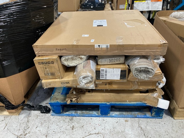 Lot 165  
            Marchington SR17 - Delivery or Collection 

                
PALLET OF ASSORTED HOMEWARE ITEMS TO INCLUDE FOLDABLE PLATFORM SINGLE BED FRAME: ...