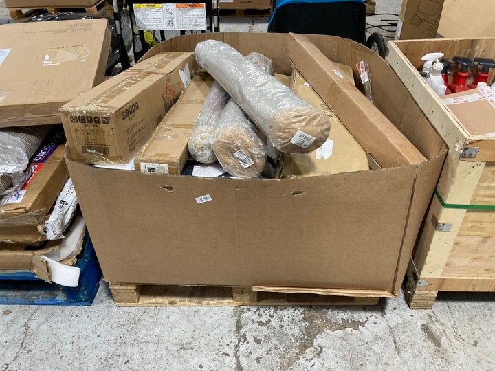 Lot 166  
            Marchington SR17 - Delivery or Collection 

                
PALLET OF ASSORTED HOMEWARE ITEMS TO INCLUDE ALPINE LARGE BUTLERS TABLE IN WHITE:...