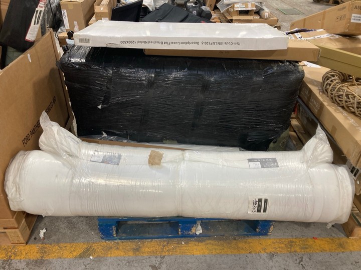 Lot 181  
            Marchington SR17 - Delivery or Collection 

                
PALLET OF ASSORTED ITEMS TO INCLUDE LUCA FLAT BRUSHED NICKEL RADIATOR : SIZE 1200...