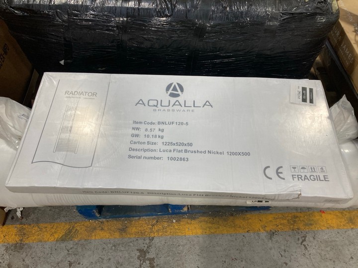 Lot 181  
            Marchington SR17 - Delivery or Collection 

                
PALLET OF ASSORTED ITEMS TO INCLUDE LUCA FLAT BRUSHED NICKEL RADIATOR : SIZE 1200... - Image 3