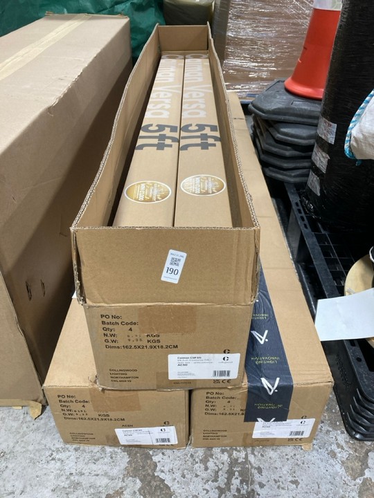 Lot 190  
            Marchington SR17 - Delivery or Collection 

                
QTY OF CAIMAN VERSA 5FT LED SWITCHABLE CEILING STRIP LIGHTS: LOCATION - A4