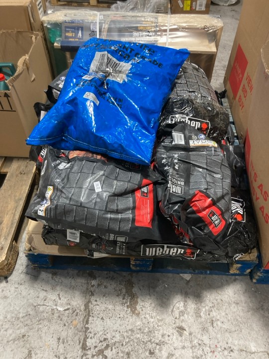 Lot 213  
            Marchington SR17 - Delivery or Collection 

                
PALLET OF ASSORTED BBQ CHARCOAL TO INCLUDE WEBER BARBEQUE CHARCOAL BRIQUETTES: LO...