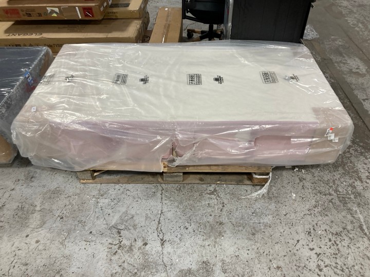 Lot 219  
            Marchington SR17 - Delivery or Collection 

                
NON SPRUNG STYLE SINGLE DIVAN BASE IN ROSE PINK PLUSH VELVET: LOCATION - A6