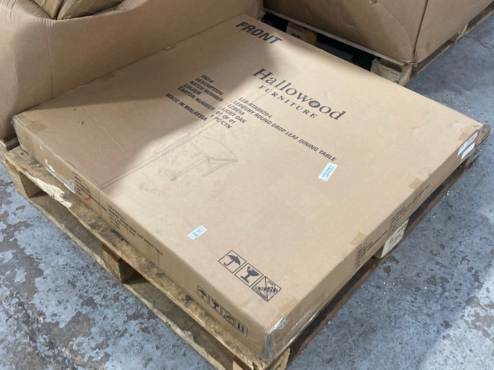 Lot 240  
            Marchington SR17 - Delivery or Collection 

                
HALLOWOOD FURNITURE LEDBURY ROUND DROP LEAF DINING TABLE IN LIGHT OAK: LOCATION - B1