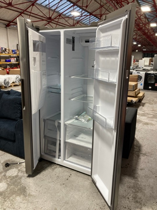 Lot 248  
            Marchington SR17 - Delivery or Collection 

                
HAIER AMERICAN-STYLE FRIDGE FREEZER IN PLATINUM INOX - MODEL NO. HSR5918DIMP ORIG... - Image 2