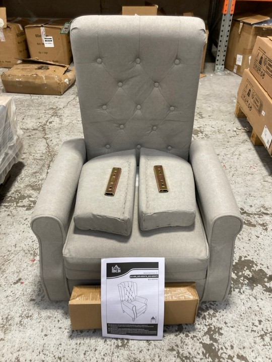 Lot 265  
            Marchington SR17 - Delivery or Collection 

                
HOMCOM WINGBACK ARMCHAIR IN OAT: LOCATION - B5