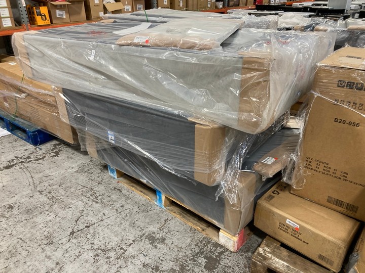 Lot 269  
            Marchington SR17 - Delivery or Collection 

                
PALLET OF ASSORTED DIVAN BASES WITH SINGLE UPHOLSTERED HEADBOARD IN GREY: LOCATIO...