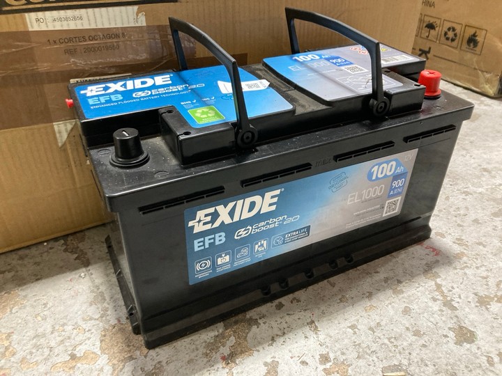Lot 271  
            Marchington SR17 - Collection 

                
(COLLECTION ONLY) EXIDE EFB CARBON BOOST EL1000 100AH VEHICLE BATTERY: LOCATION - B5