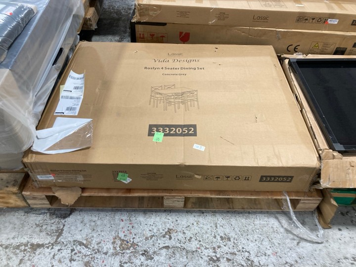 Lot 274  
            Marchington SR17 - Delivery or Collection 

                
LASSIC VIDA DESIGNS ROSLYN 4 SEATER DINING SET IN CONCRETE GREY: LOCATION - B5