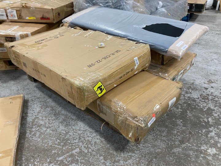 Lot 282  
            Marchington SR17 - Delivery or Collection 

                
PALLET OF ASSORTED FURNITURE ITEMS TO INCLUDE 2 DOOR LARGE TV STAND IN BLACK: LOC... - Image 3