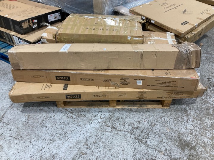 Lot 283  
            Marchington SR17 - Delivery or Collection 

                
PALLET OF ASSORTED FURNITURE ITEMS TO INCLUDE COSMO 2 DOOR LED 160CM TV UNIT IN W...