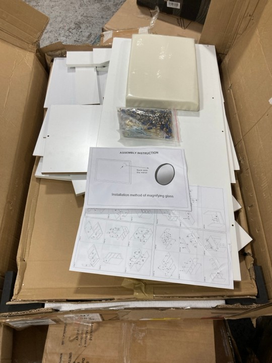 Lot 283  
            Marchington SR17 - Delivery or Collection 

                
PALLET OF ASSORTED FURNITURE ITEMS TO INCLUDE COSMO 2 DOOR LED 160CM TV UNIT IN W... - Image 2