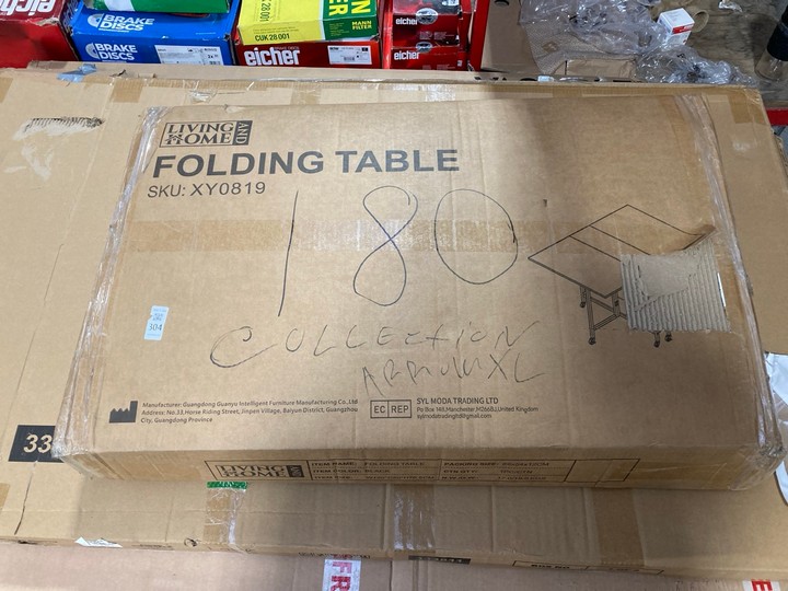 Lot 304  
            Marchington SR17 - Delivery or Collection 

                
PALLET OF ASSORTED FURNITURE ITEMS TO INCLUDE HOME LIVING FOLDING TABLE IN BLACK:... - Image 2