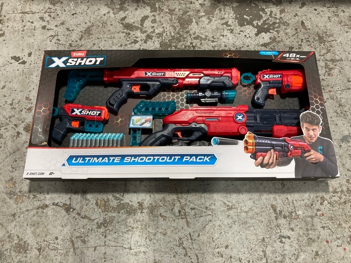 Lot 319  
            Marchington SR17 - Delivery or Collection 

                
XSHOT ULTIMATE SHOOTOUT PACK CHILDRENS PLAYSET: LOCATION - B6