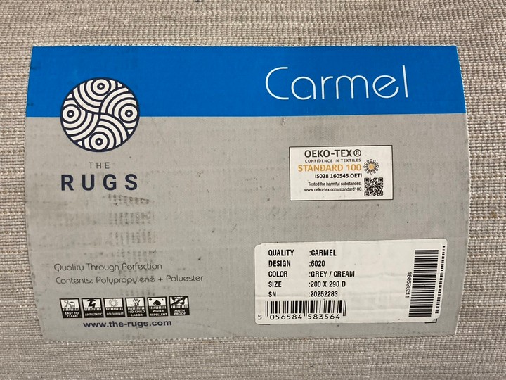 Lot 325  
            Marchington SR17 - Delivery or Collection 

                
THE RUGS CARMEL LARGE FLOOR RUG IN GREY/CREAM : SIZE 200 X 290CM: LOCATION - BR5 - Image 4