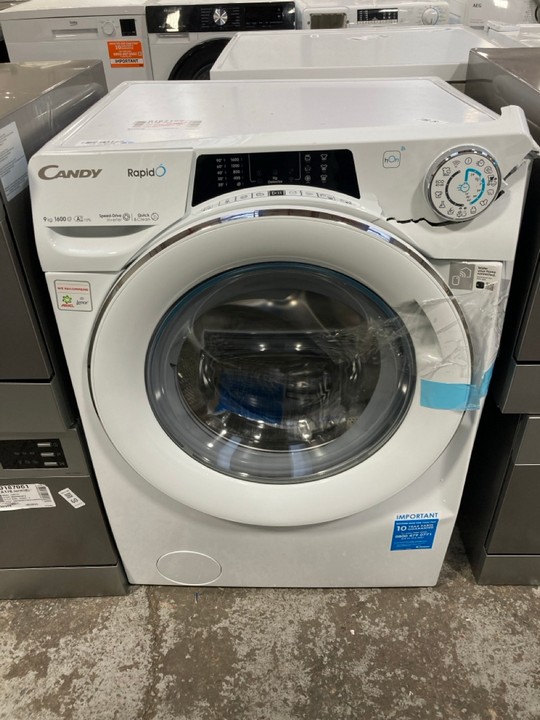 Lot 58  
            Marchington SR17 - Delivery or Collection 

                
CANDY RAPIDO 9KG FREESTANDING WASHING MACHINE MODEL : RO1696DWMC7/1-80 - ORIGINAL...