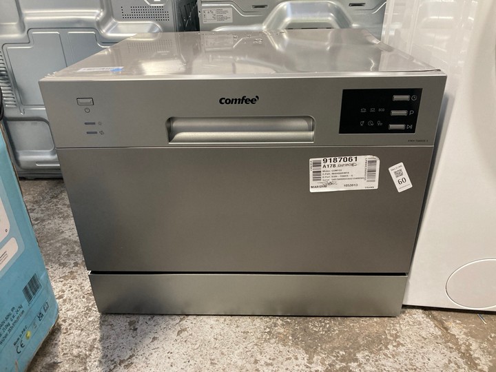 Lot 60  
            Marchington SR17 - Delivery or Collection 

                
COMFEE TABLE TOP DISHWASHER MODEL :KWH-TD602-S - ORIGINAL RRP - £219: LOCATION - B3