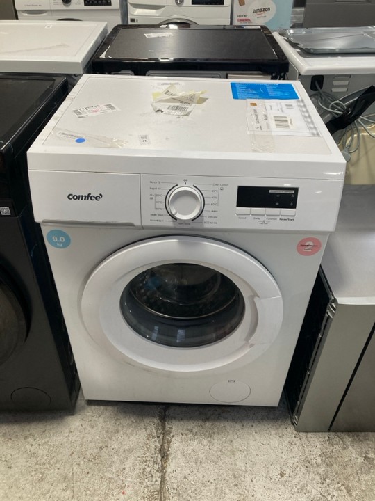 Lot 76  
            Marchington SR17 - Delivery or Collection 

                
COMFEE 9KG FREESTANDING WASHING MACHINE MODEL : CFE12EW90 - ORIGINAL RRP - £269: ...