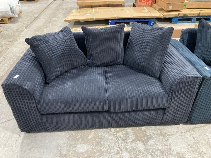 Lot 9  
            Marchington SR17 - Delivery or Collection 

                
2 SEATER JUMBO CORD SOFA IN CHARCOAL BLACK FABRIC: LOCATION - B2