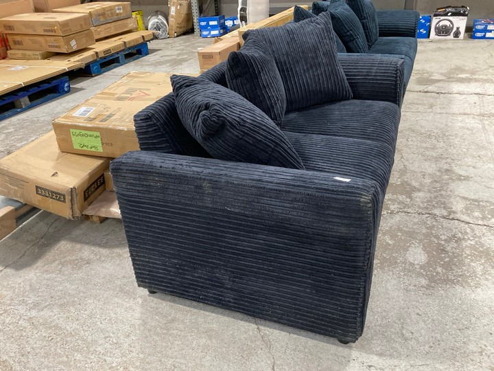 Lot 9  
            Marchington SR17 - Delivery or Collection 

                
2 SEATER JUMBO CORD SOFA IN CHARCOAL BLACK FABRIC: LOCATION - B2 - Image 2