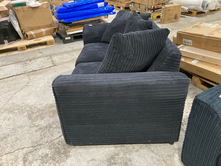 Lot 9  
            Marchington SR17 - Delivery or Collection 

                
2 SEATER JUMBO CORD SOFA IN CHARCOAL BLACK FABRIC: LOCATION - B2 - Image 3