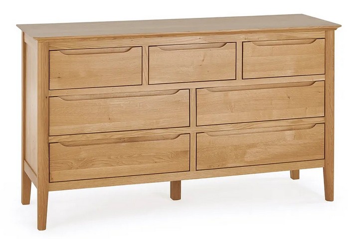 Lot 105  
            Marchington SR10 - Delivery or Collection 

                
OAK FURNITURELAND COPENHAGEN NATURAL SOLID OAK 3+4 CHEST OF DRAWERS - ORIGINAL RR...