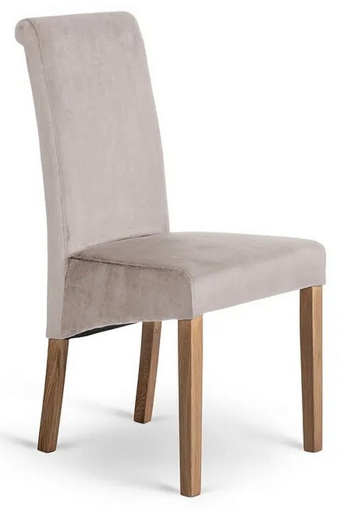 Lot 10  
            Marchington SR10 - Delivery or Collection 

                
OAK FURNITURELAND SCROLL BACK CHAIR IN BROOKLYN QUILL GREY CRUSHED CHENILLE WITH ...