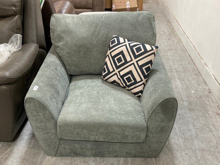 Lot 115  
            Marchington SR10 - Delivery or Collection 

                
OAK FURNITURELAND MILNER ARMCHAIR IN GRANITE FABRIC - ORIGINAL RRP £649.99: LOCAT...