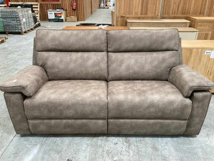 Lot 119  
            Marchington SR10 - Delivery or Collection 

                
OAK FURNITURELAND SELBY 3 SEATER POWER RECLINER SOFA IN MILLER EARTH BROWN FABRIC...