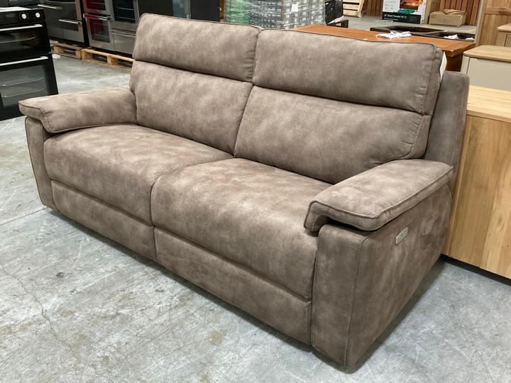 Lot 119  
            Marchington SR10 - Delivery or Collection 

                
OAK FURNITURELAND SELBY 3 SEATER POWER RECLINER SOFA IN MILLER EARTH BROWN FABRIC...
